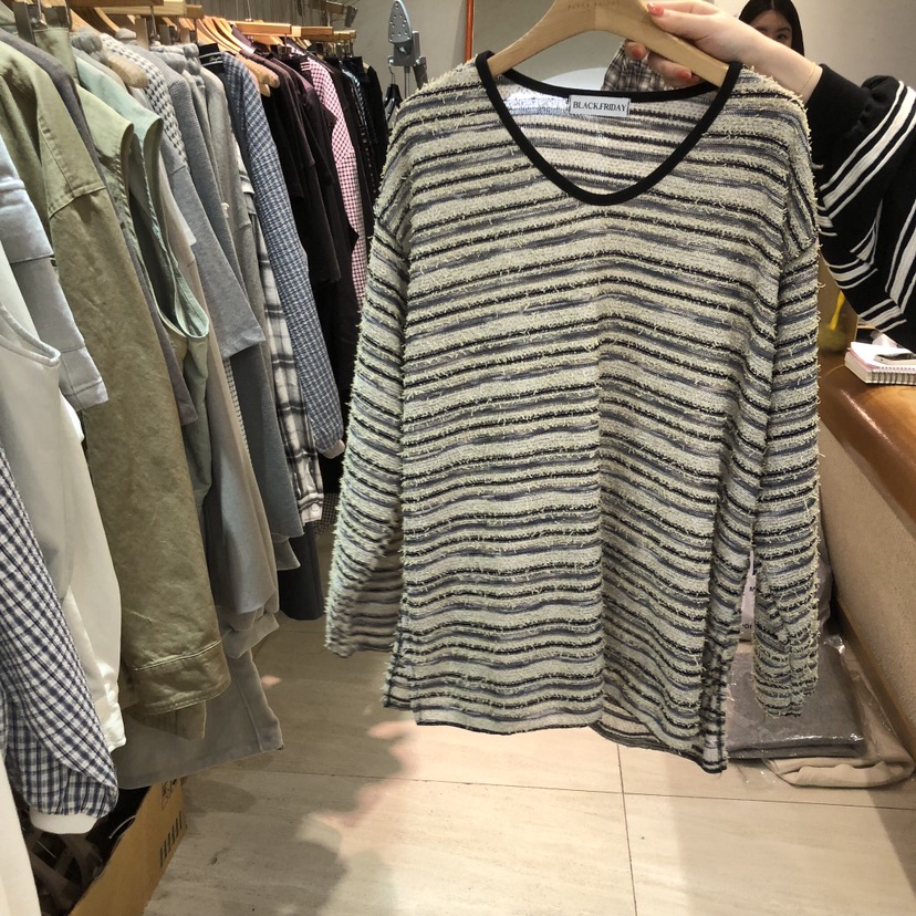 BLACKFRIDAY韓國直郵女士新品時尚熱賣人氣真品針織衫奶油色BLACK FRIDAY針織衫圖色1