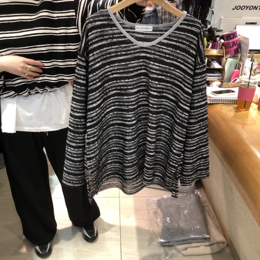 BLACKFRIDAY韓國直郵女士新品時尚熱賣人氣真品針織衫奶油色BLACK FRIDAY針織衫圖色2