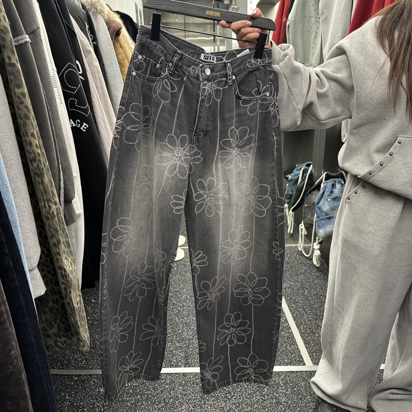 NUEUN東大門直郵女士新款職業熱賣時尚推薦真品休閑牛仔褲NUEUN/SEEOT牛仔褲圖色1