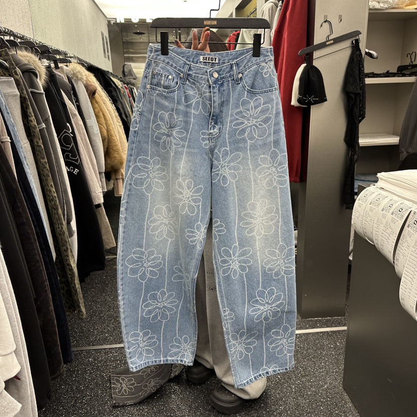 NUEUN東大門直郵女士新款職業熱賣時尚推薦真品休閑牛仔褲NUEUN/SEEOT牛仔褲圖色2