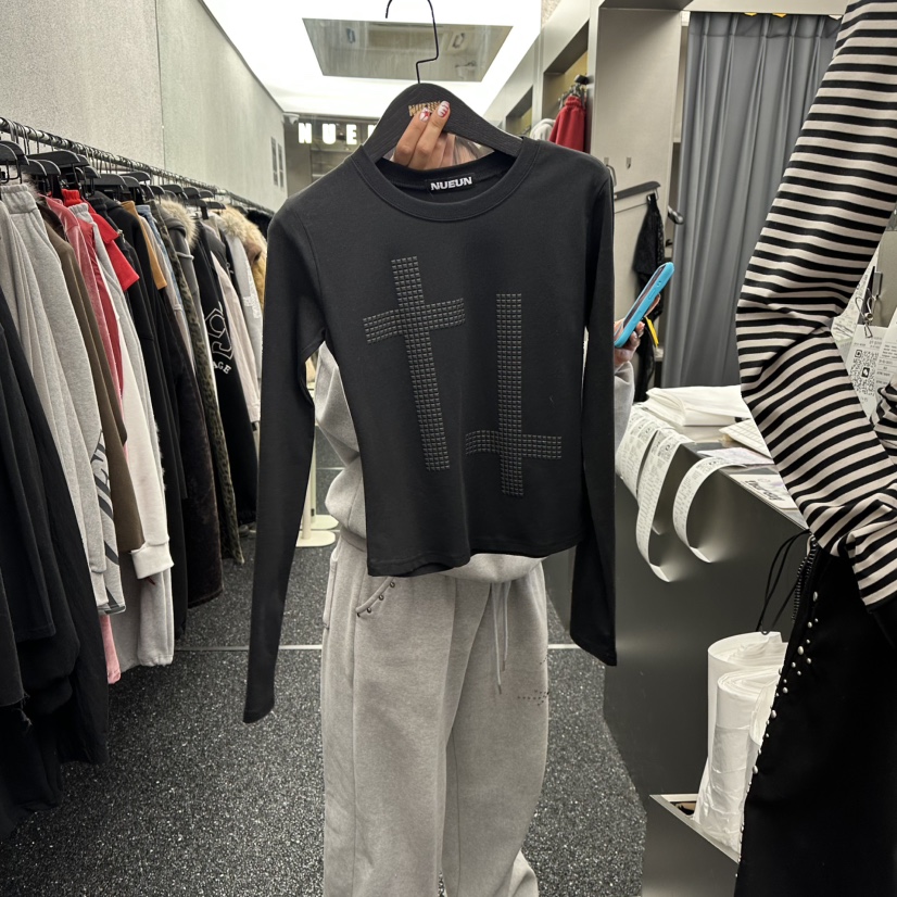 NUEUN東大門代購女裝新款人氣推薦職業熱賣休閑26春夏長袖T恤NUEUN/SEEOT長袖T恤圖色2