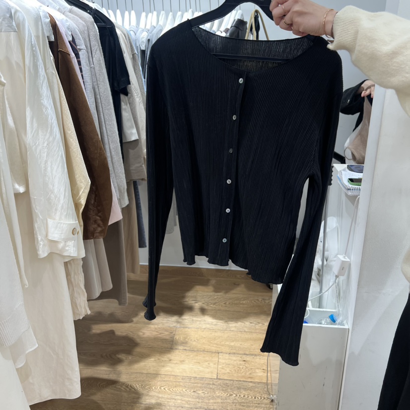 VERVEINE東大門代購女裝新品真品熱賣時尚長袖T恤褶裥開衫VERVEINE長袖T恤圖色2