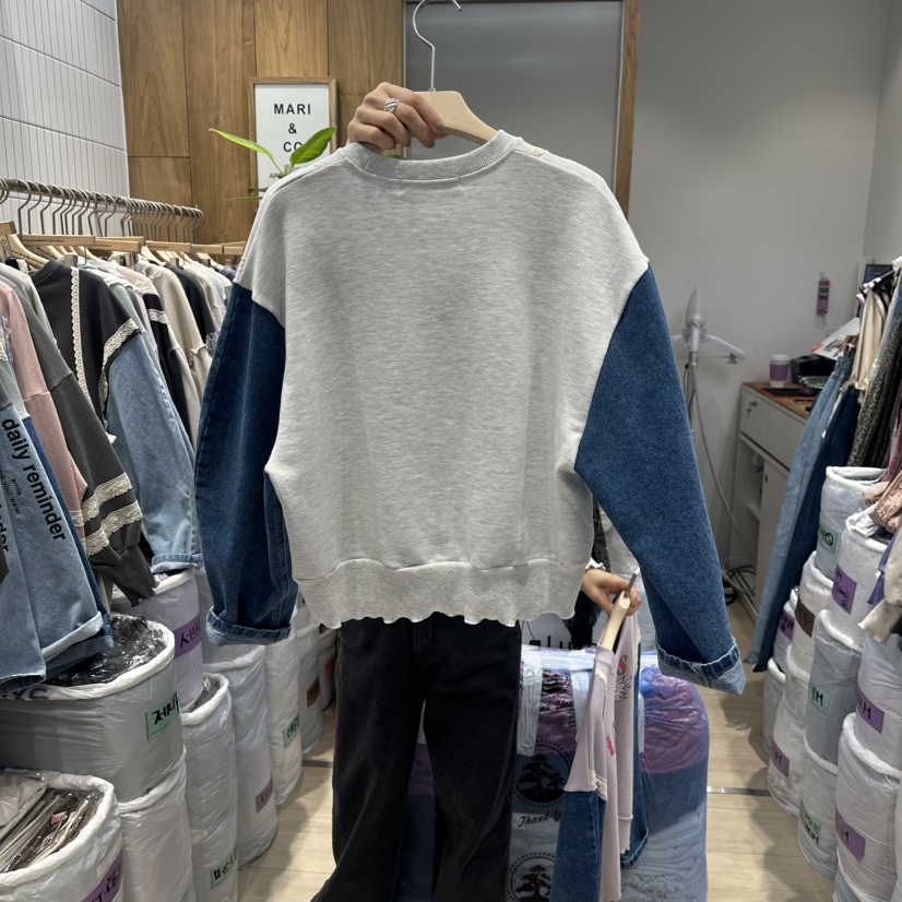 MARI CO韓國代購女士新款推薦人氣真品職業休閑衛衣假兩件MARI CO衛衣