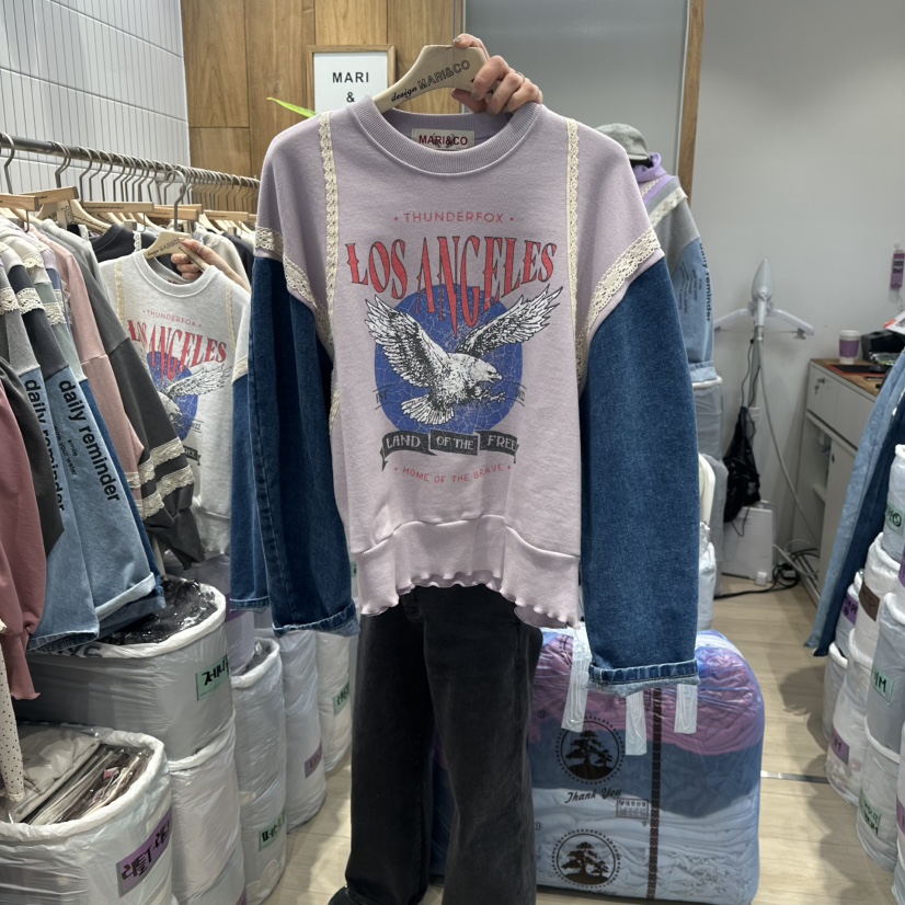 MARI CO韓國代購女士新款推薦人氣真品職業休閑衛衣假兩件MARI CO衛衣圖色1