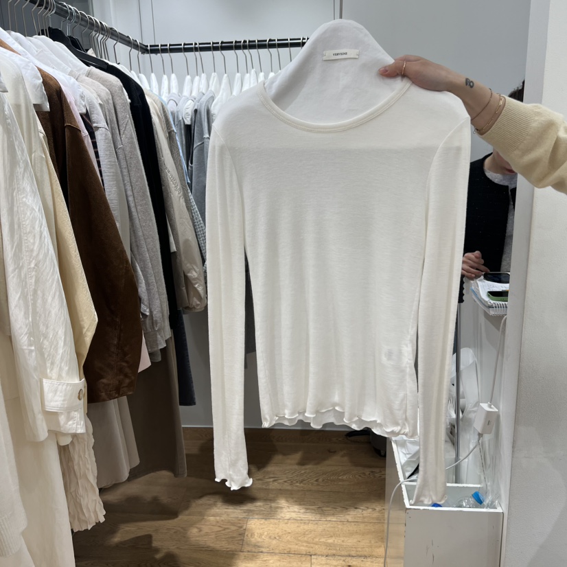 VERVEINE韓國直郵女士新款熱賣26春夏時尚職業長袖T恤圓領VERVEINE長袖T恤圖色1