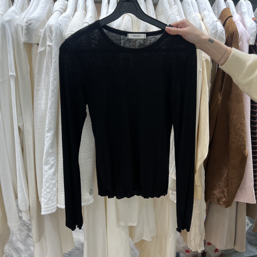 VERVEINE韓國直郵女士新款熱賣26春夏時尚職業長袖T恤圓領VERVEINE長袖T恤圖色2