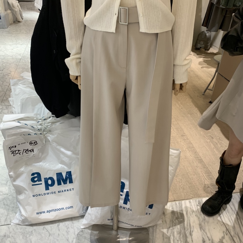 W AND J東大門實拍女裝新款26春夏推薦人氣休閑褲含腰帶W AND J休閑褲圖色1
