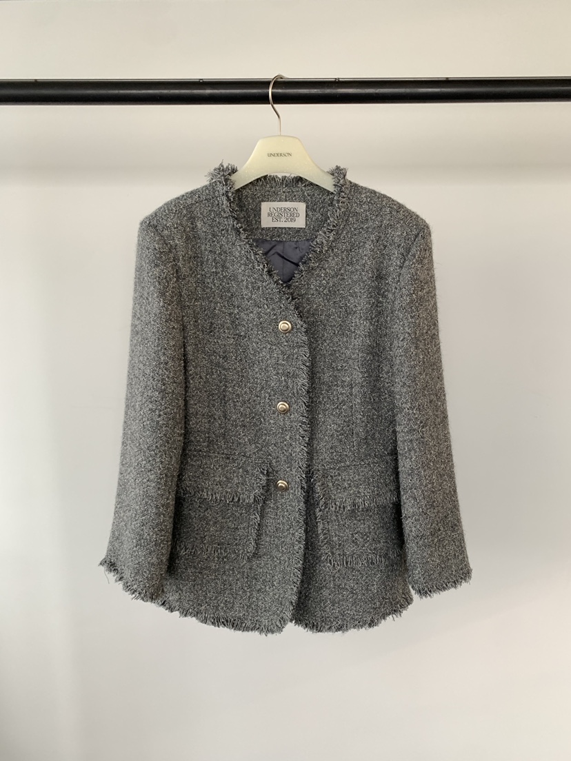UNDERSON東大門直郵女士新品職業休閑時尚真品熱賣夾克花呢UNDERSON夾克圖色2