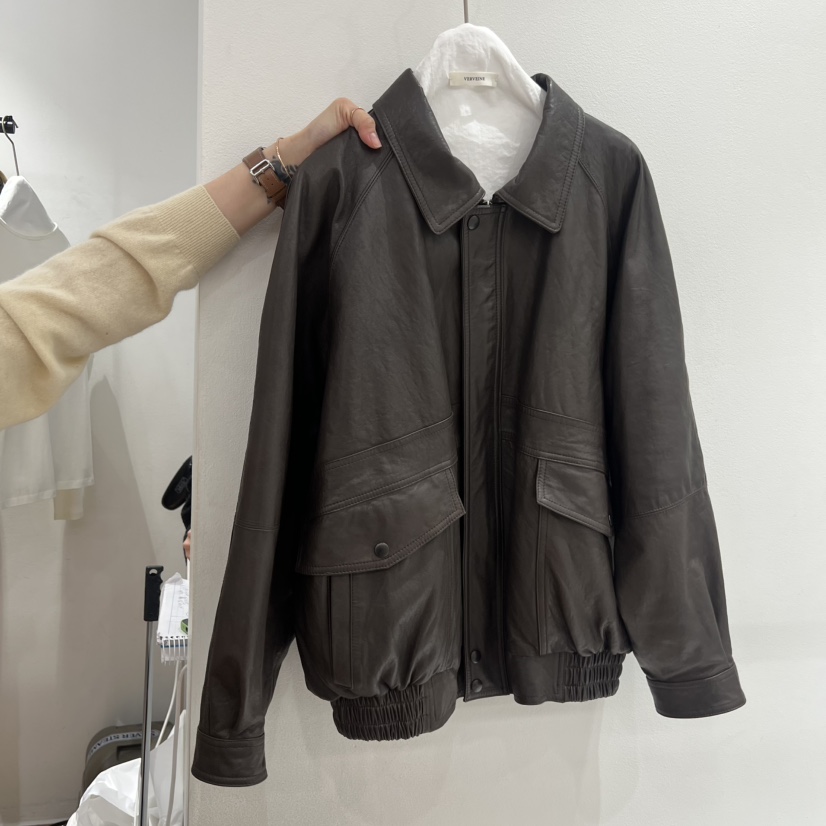 VERVEINE東大門直郵女士新款職業推薦時尚熱賣夾克水洗羊皮VERVEINE夾克圖色2
