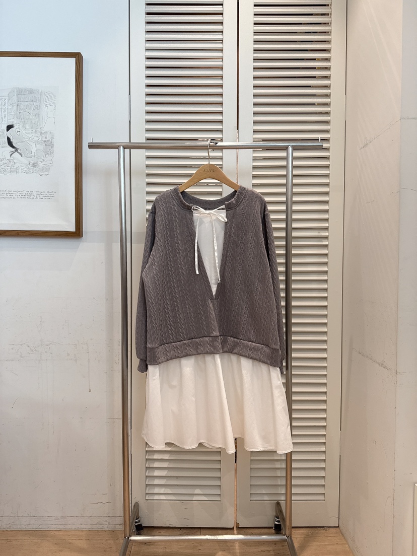 FAVE-L韓國直郵女裝新款職業時尚26春季人氣連衣裙假兩件FAVE-L連衣裙圖色2