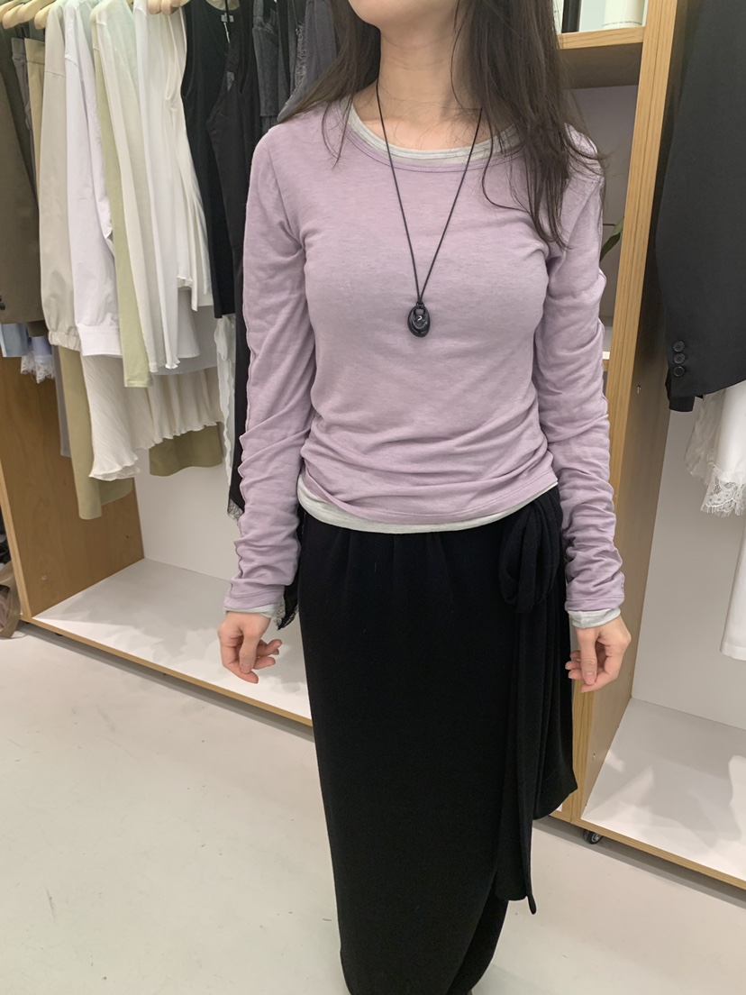 ALOT韓國直郵女士新款休閑推薦熱賣時尚職業長袖T恤不含內搭A LOT長袖T恤圖色3