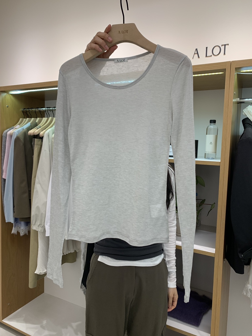 ALOT韓國直郵女士新款休閑推薦熱賣時尚職業長袖T恤不含內搭A LOT長袖T恤圖色4