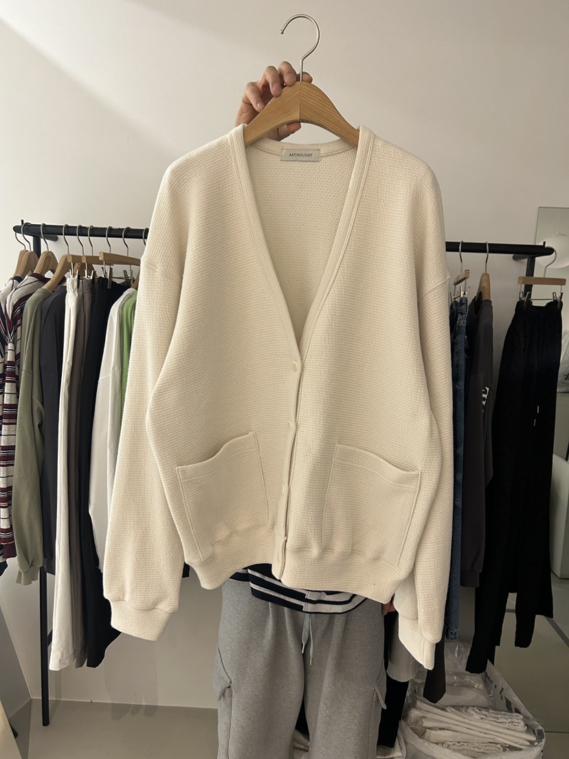 AS THOUGHT韓國直郵女裝新款休閑26春季針織衫奶油色羊毛衫AS THOUGHT針織衫圖色1