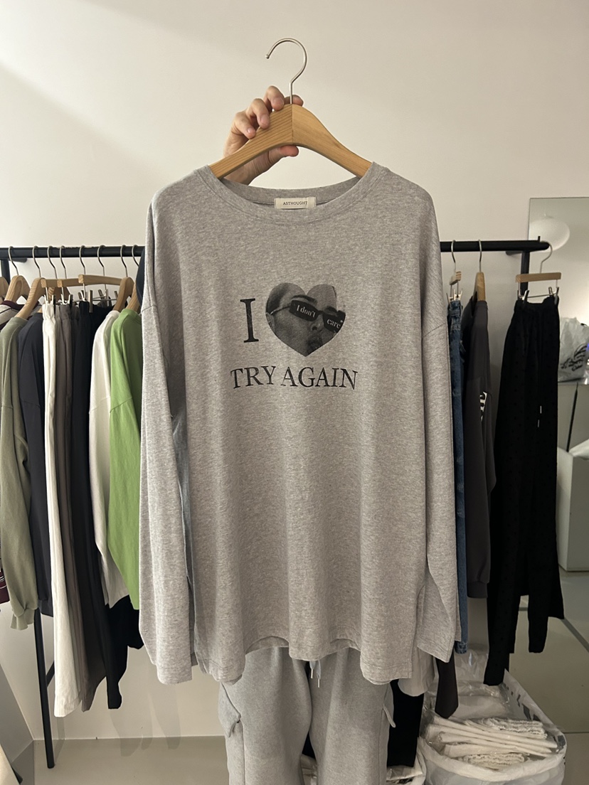 AS THOUGHT東大門代購女裝新款休閑職業人氣26春季長袖T恤AS THOUGHT長袖T恤圖色3