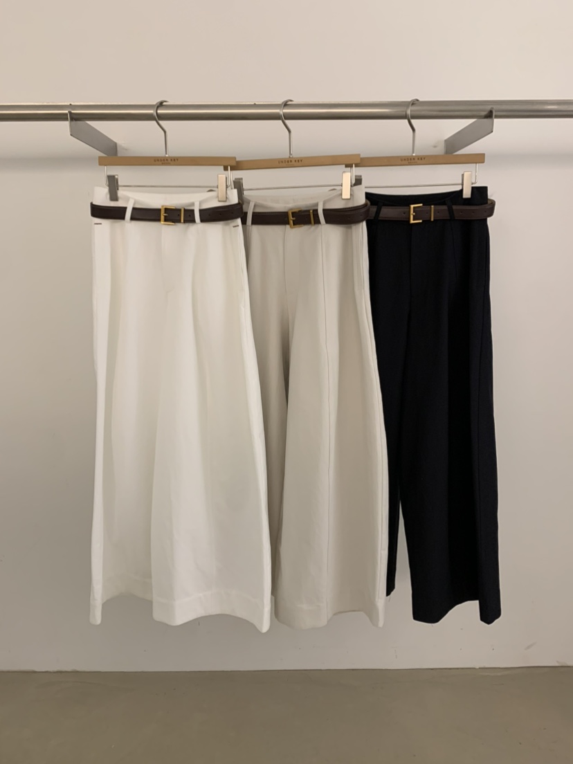 UNDER KEY東大門代購女士新款26春季休閑熱賣休閑褲含腰帶UNDER KEY休閑褲