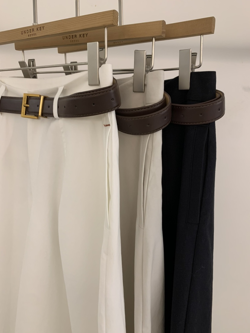 UNDER KEY東大門代購女士新款26春季休閑熱賣休閑褲含腰帶UNDER KEY休閑褲