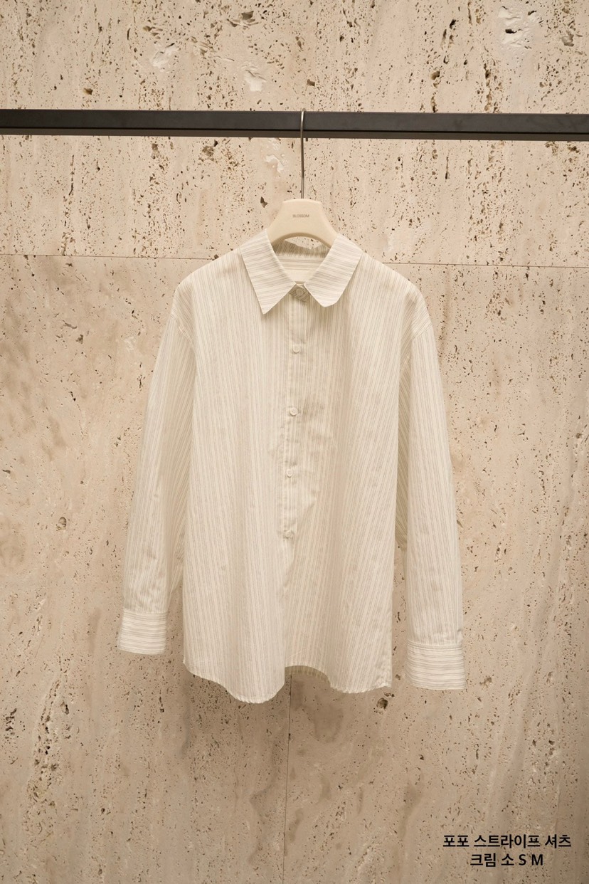 BLOSSOM東大門代購女士新款時尚人氣職業26春季襯衫蕾絲衫條紋BLOSSOM襯衫/蕾絲衫圖色1