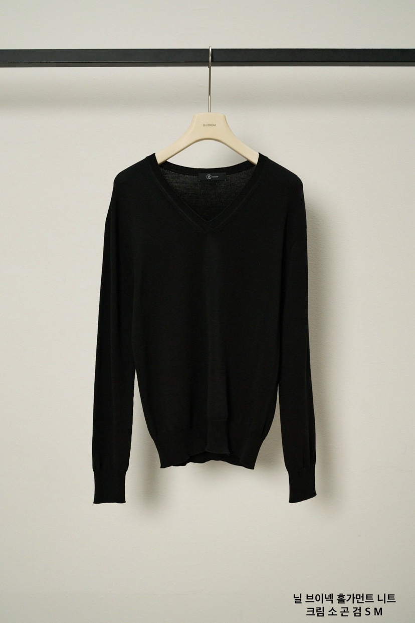 BLOSSOM東大門代購女士新品職業休閑時尚熱賣26春季針織衫V領BLOSSOM針織衫圖色5黑色