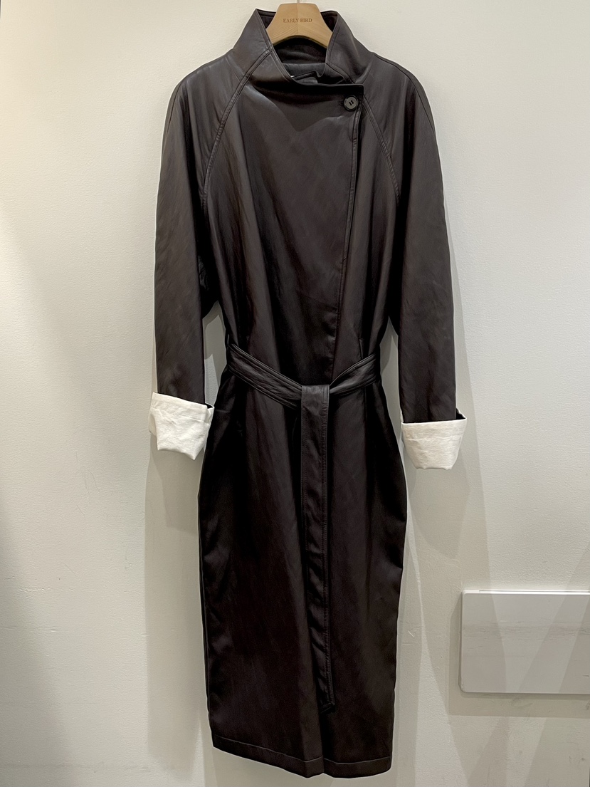 OBSESS東大門代購女裝新款時尚熱賣推薦長款風衣含腰帶皮革OBSESS/EARLY BIRD長款風衣圖色2