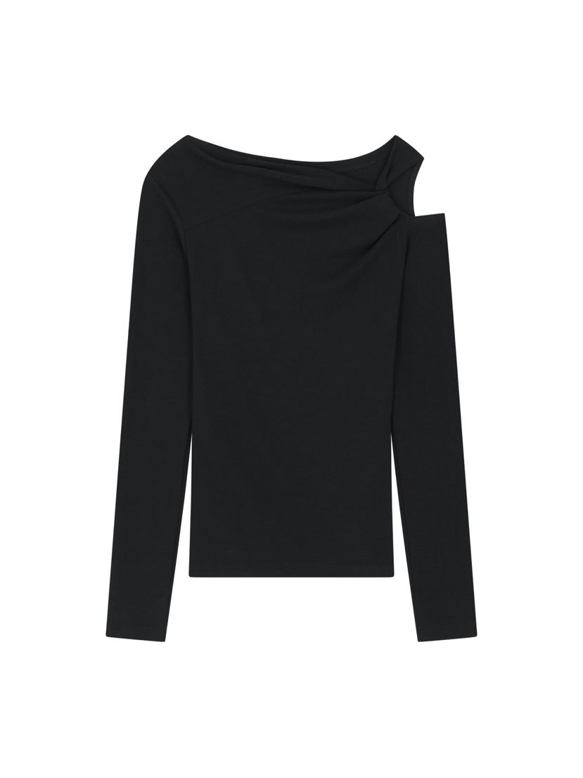 TEXTURE東大門直郵女裝新品26春季熱賣時尚職業休閑長袖T恤TEXTURE長袖T恤圖色3黑