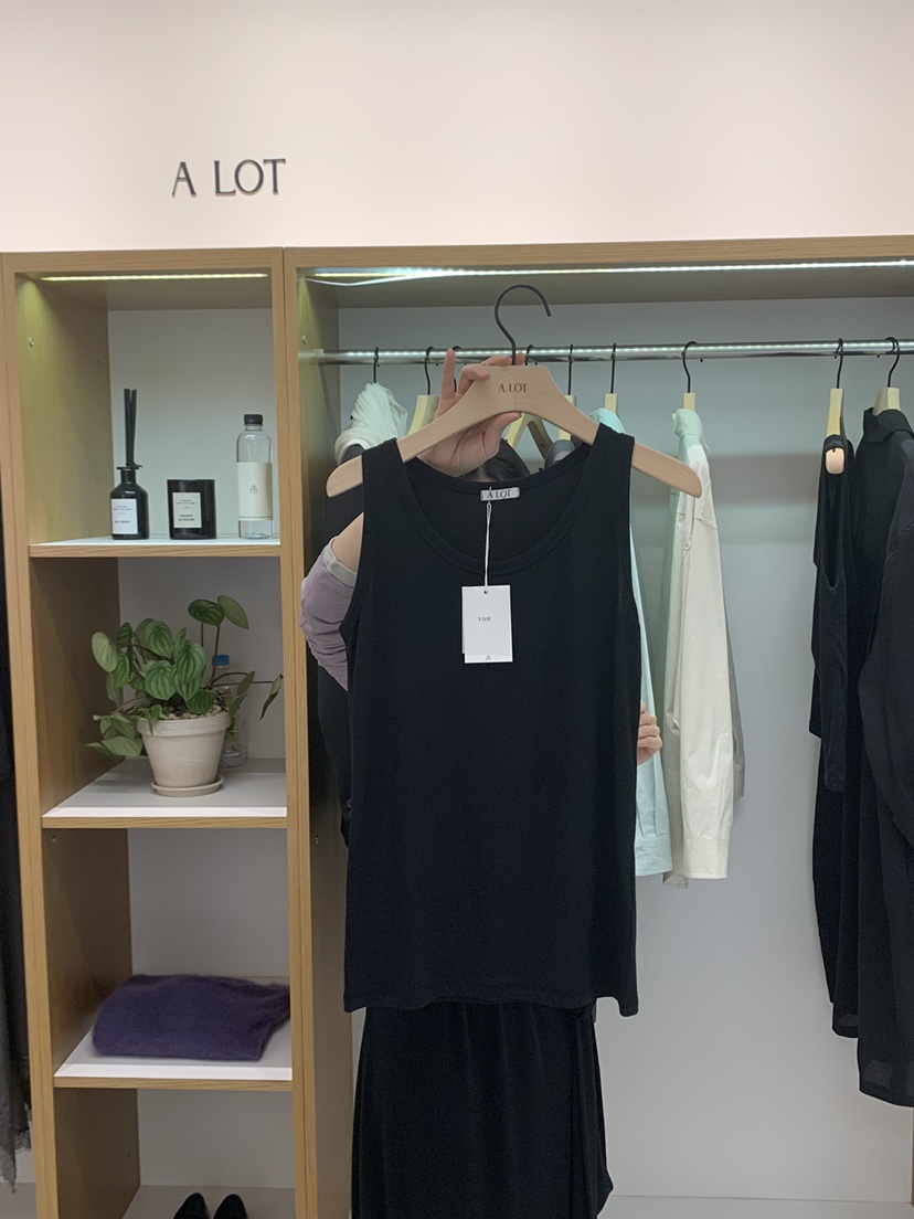 ALOT韓國代購女士新品休閑人氣職業26春季時尚推薦吊帶背心A LOT吊帶/背心圖色2黑色