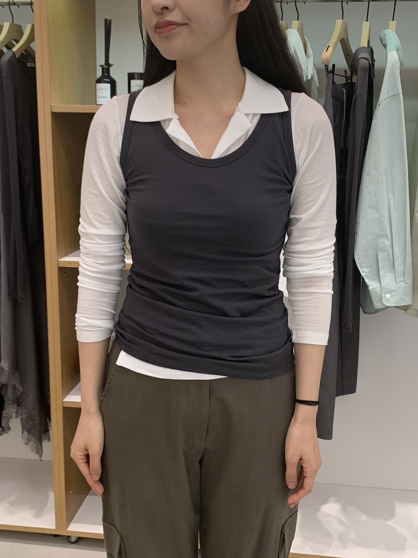 ALOT韓國代購女士新品休閑人氣職業26春季時尚推薦吊帶背心A LOT吊帶/背心圖色3墨色