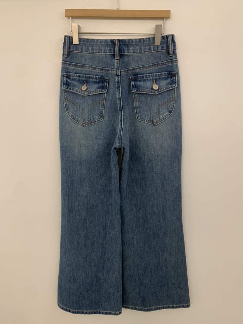 UNDER KEY韓國直郵女士新款時尚26春季熱賣休閑牛仔褲V領UNDER KEY牛仔褲