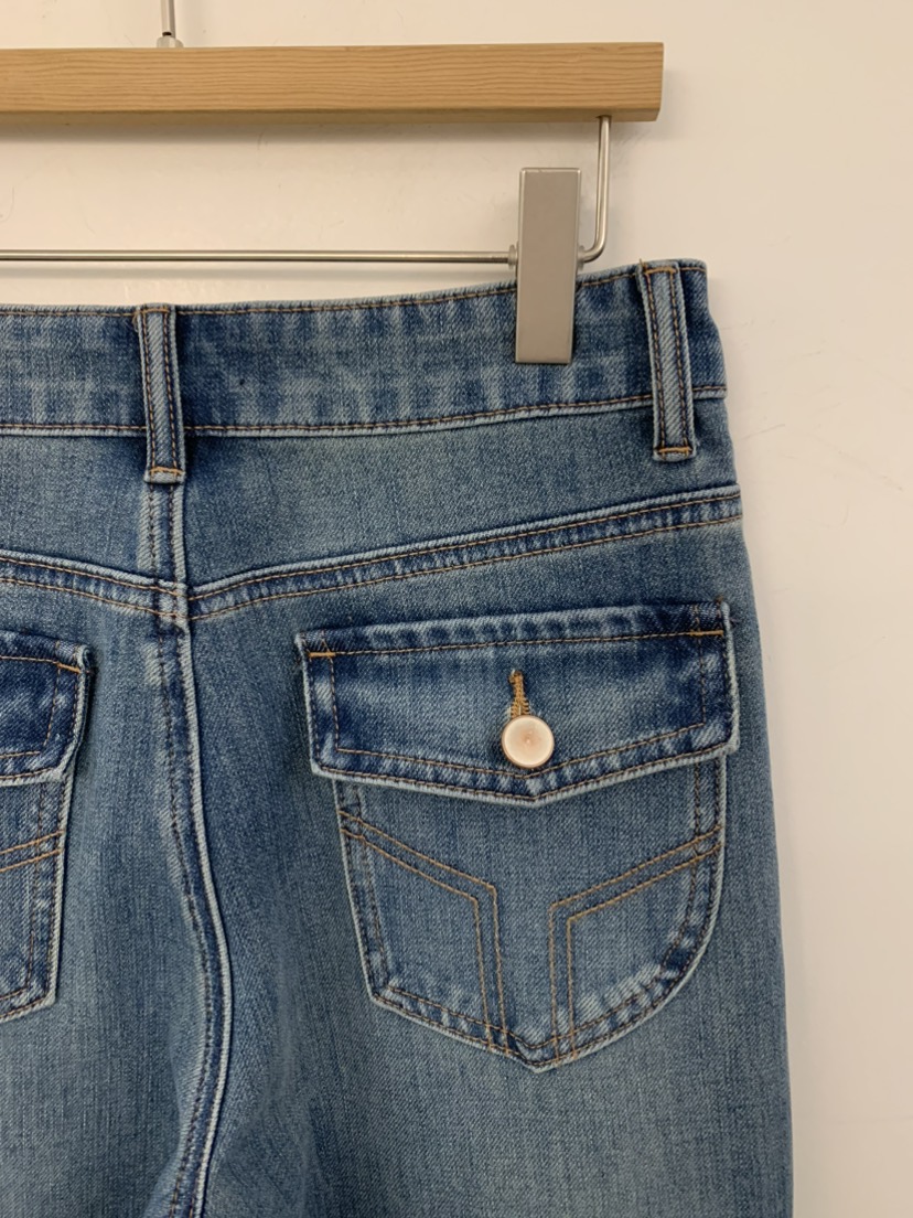 UNDER KEY韓國直郵女士新款時尚26春季熱賣休閑牛仔褲V領UNDER KEY牛仔褲