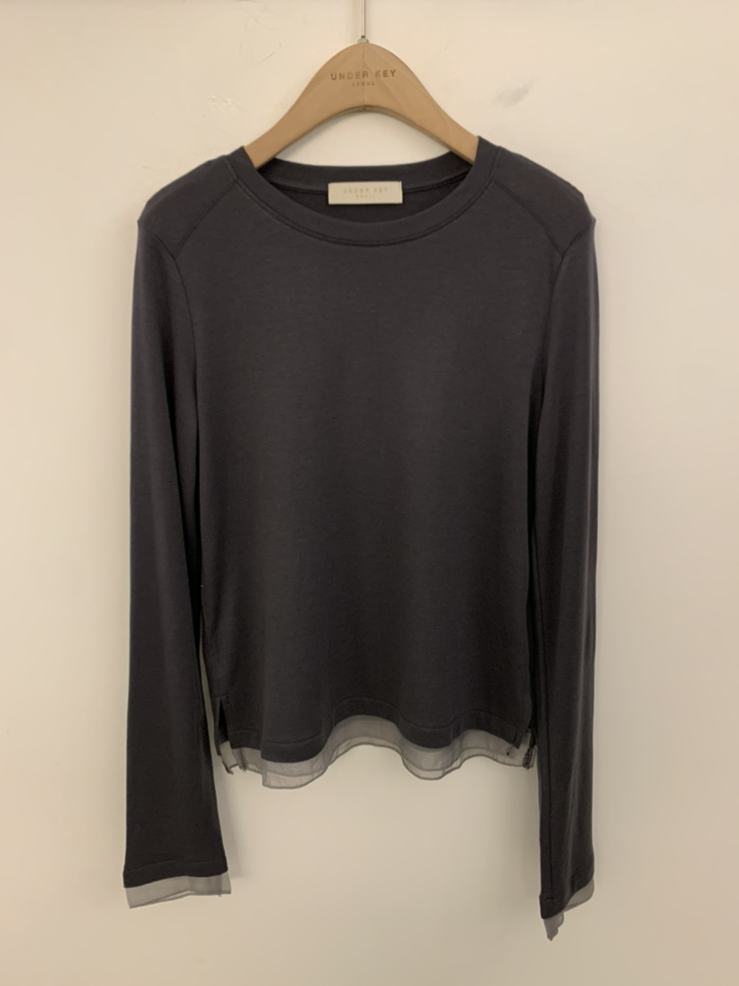 UNDER KEY東大門直郵女裝新款熱賣職業人氣時尚推薦長袖T恤UNDER KEY長袖T恤圖色2墨色
