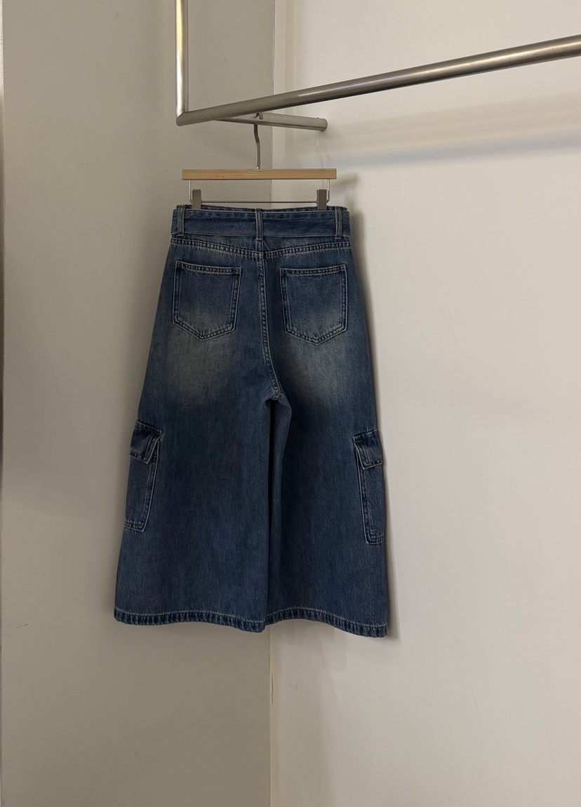 TWENTY FOUR SEVEN24-7韓國直郵女裝新款推薦牛仔褲含腰帶短款TEWNTY FOUR SEVEN24-7牛仔褲