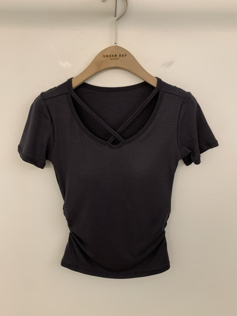 UNDER KEY韓國直郵女裝新款熱賣推薦休閑人氣26春季職業T恤UNDER KEYT恤圖色3墨色