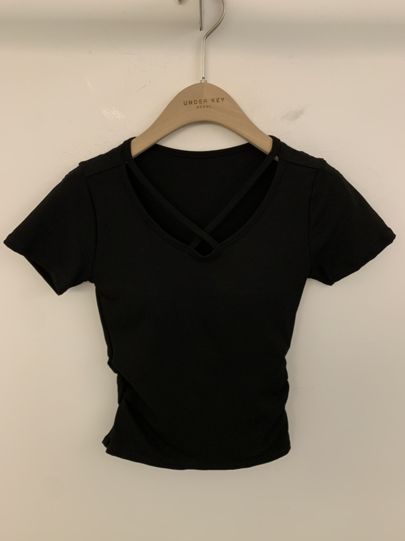 UNDER KEY韓國直郵女裝新款熱賣推薦休閑人氣26春季職業T恤UNDER KEYT恤圖色4黑色