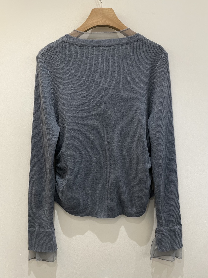 OBSESS韓國代購女士新品熱賣休閑人氣推薦針織衫雪紡褶皺OBSESS/EARLY BIRD針織衫