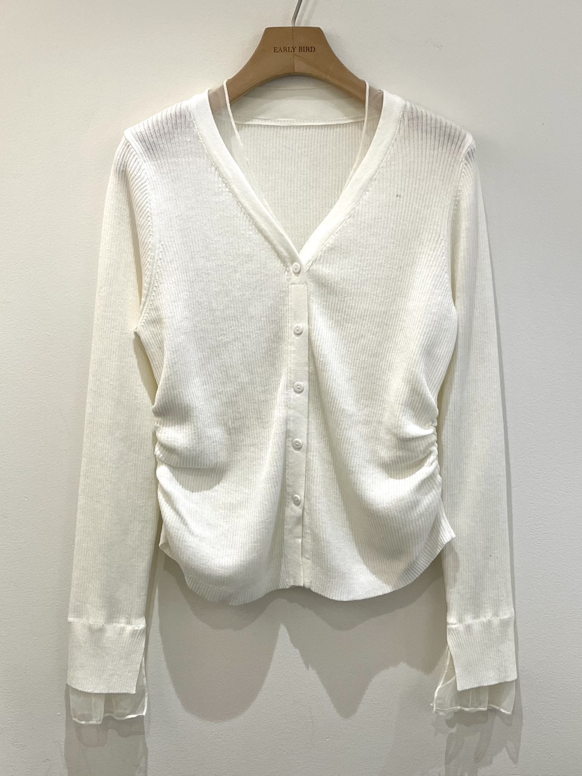 OBSESS韓國代購女士新品熱賣休閑人氣推薦針織衫雪紡褶皺OBSESS/EARLY BIRD針織衫圖色1