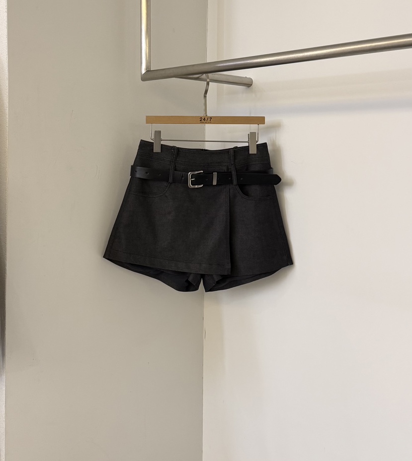 TWENTY FOUR SEVEN24-7東大門實拍女裝新款時尚裙褲含腰帶裹身裙TEWNTY FOUR SEVEN24-7裙褲圖色2墨色