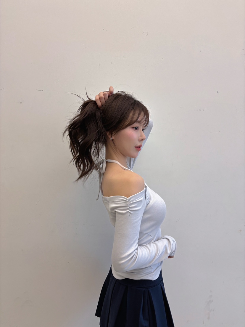 TOO HOT韓國代購女裝新品時尚26春季人氣長袖T恤褶皺紐扣TOO HOT長袖T恤