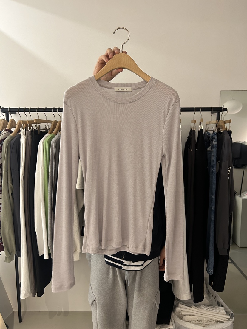 AS THOUGHT東大門實拍女士新品職業人氣熱賣時尚長袖T恤AS THOUGHT長袖T恤圖色2