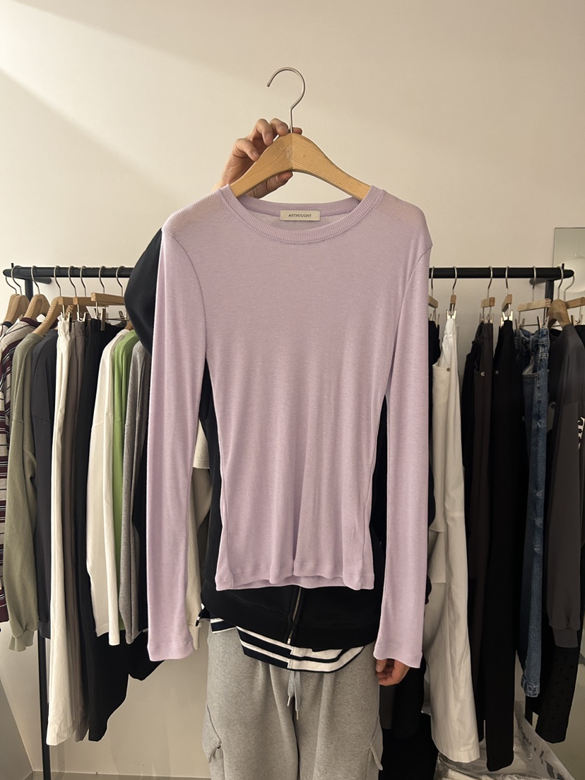 AS THOUGHT東大門實拍女士新品職業人氣熱賣時尚長袖T恤AS THOUGHT長袖T恤圖色4