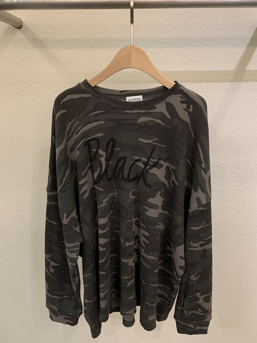 JUPITER東大門代購女士新品人氣職業時尚長袖T恤復古迷彩JUPITER長袖T恤圖色2