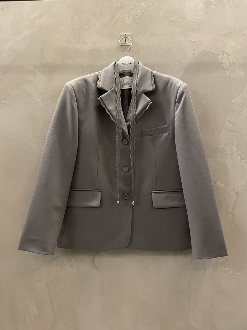 MULCUP韓國直郵女士新品職業人氣熱賣休閑真品夾克含絲帶MULCUP夾克圖色1