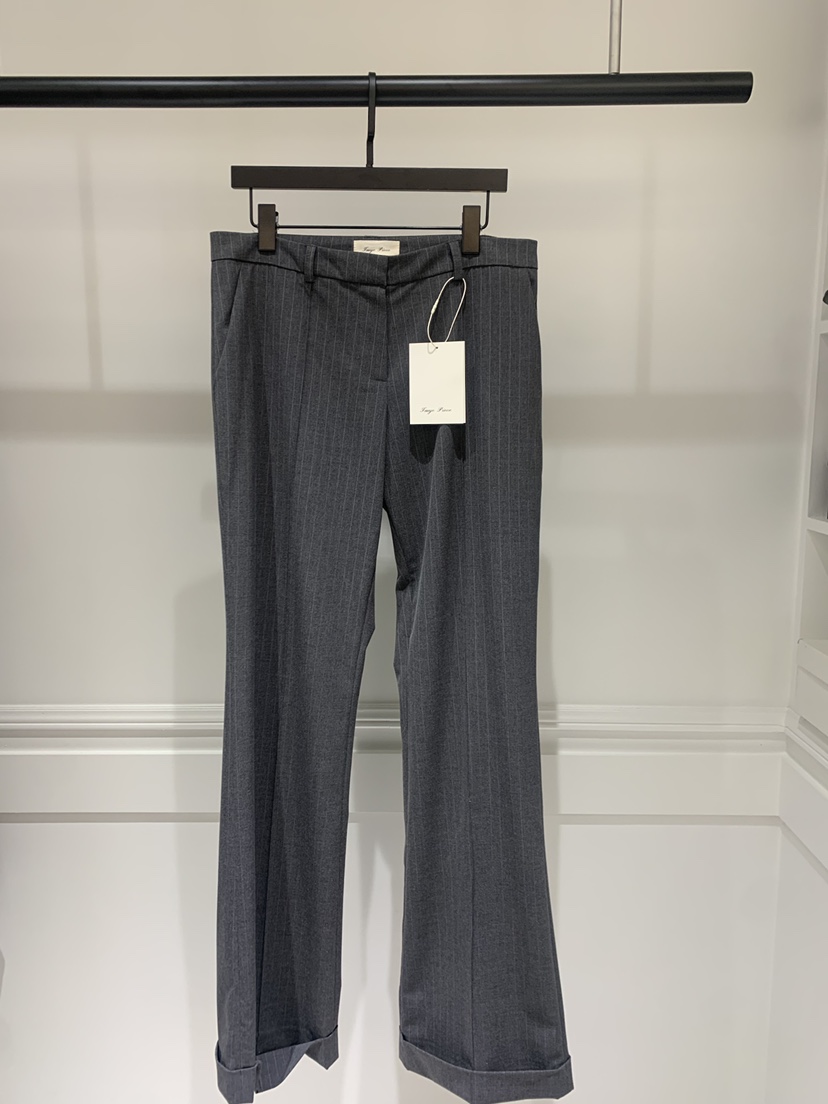 NEVER.1東大門代購女裝新品職業休閑人氣熱賣休閑褲條紋NEVER.1休閑褲圖色1