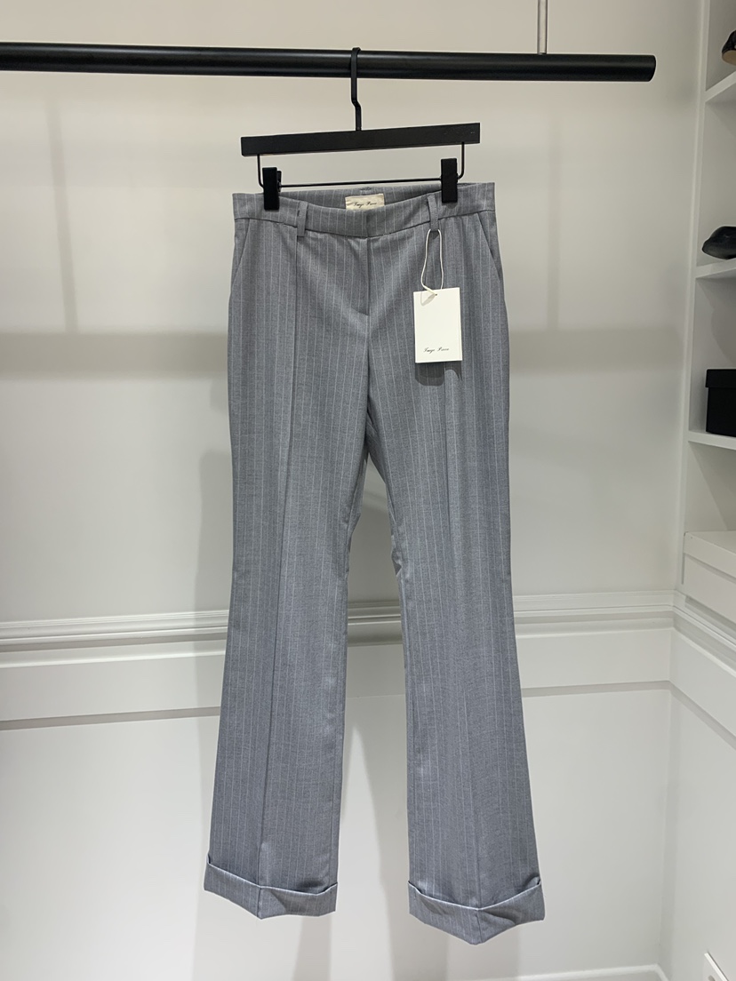 NEVER.1東大門代購女裝新品職業休閑人氣熱賣休閑褲條紋NEVER.1休閑褲圖色2