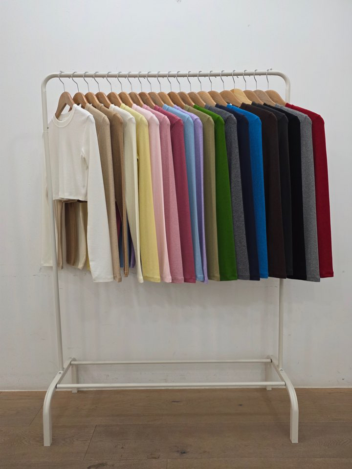 LE MIU東大門實拍女士新品職業休閑人氣長袖T恤羊毛短款LE_MIU長袖T恤