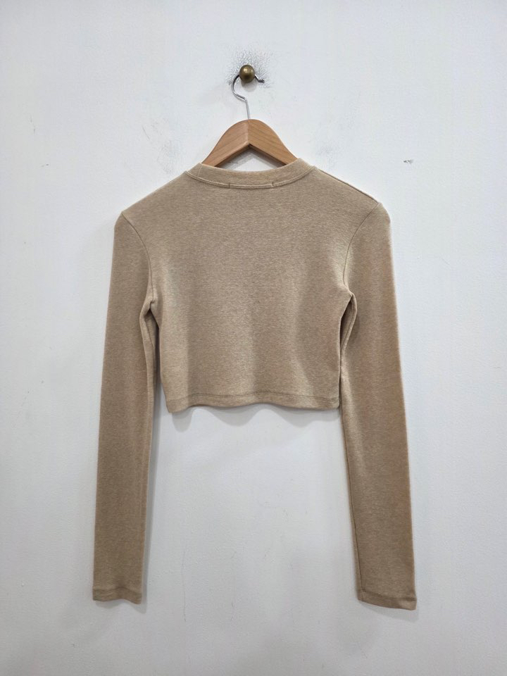 LE MIU東大門實拍女士新品職業休閑人氣長袖T恤羊毛短款LE_MIU長袖T恤