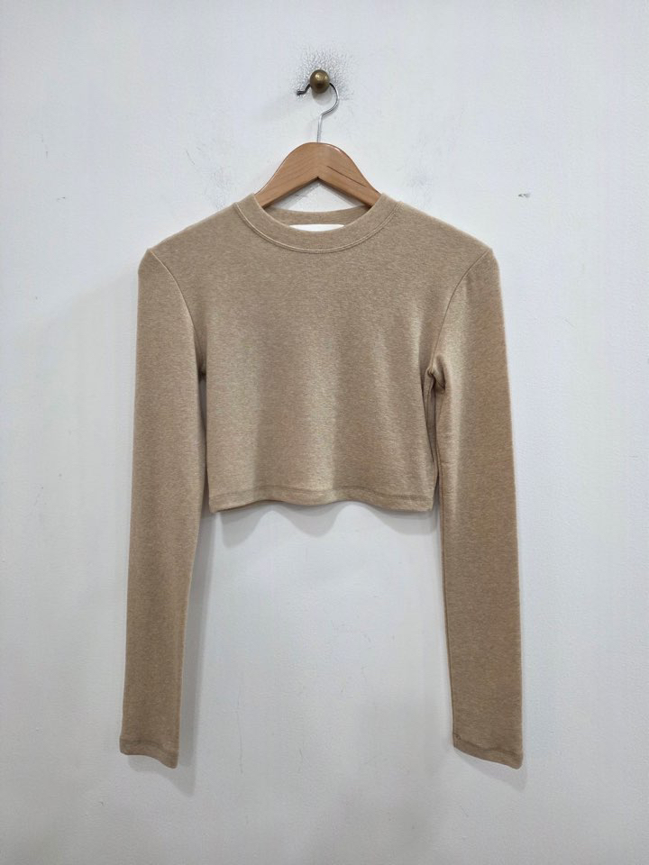 LE MIU東大門實拍女士新品職業休閑人氣長袖T恤羊毛短款LE_MIU長袖T恤圖色2