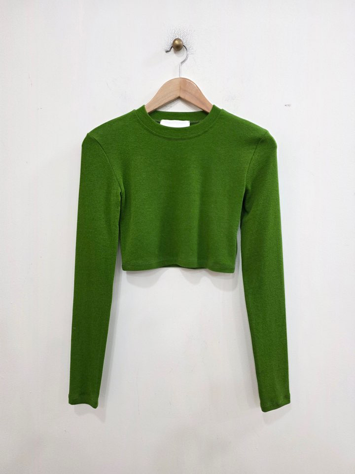 LE MIU東大門實拍女士新品職業休閑人氣長袖T恤羊毛短款LE_MIU長袖T恤圖色12