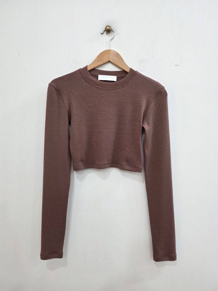 LE MIU東大門實拍女士新品職業休閑人氣長袖T恤羊毛短款LE_MIU長袖T恤圖色16