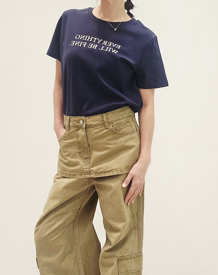 NEOUL東大門直郵女裝新款熱賣人氣職業真品時尚休閑26春夏T恤NEOUL/ahin雙領標簽T恤