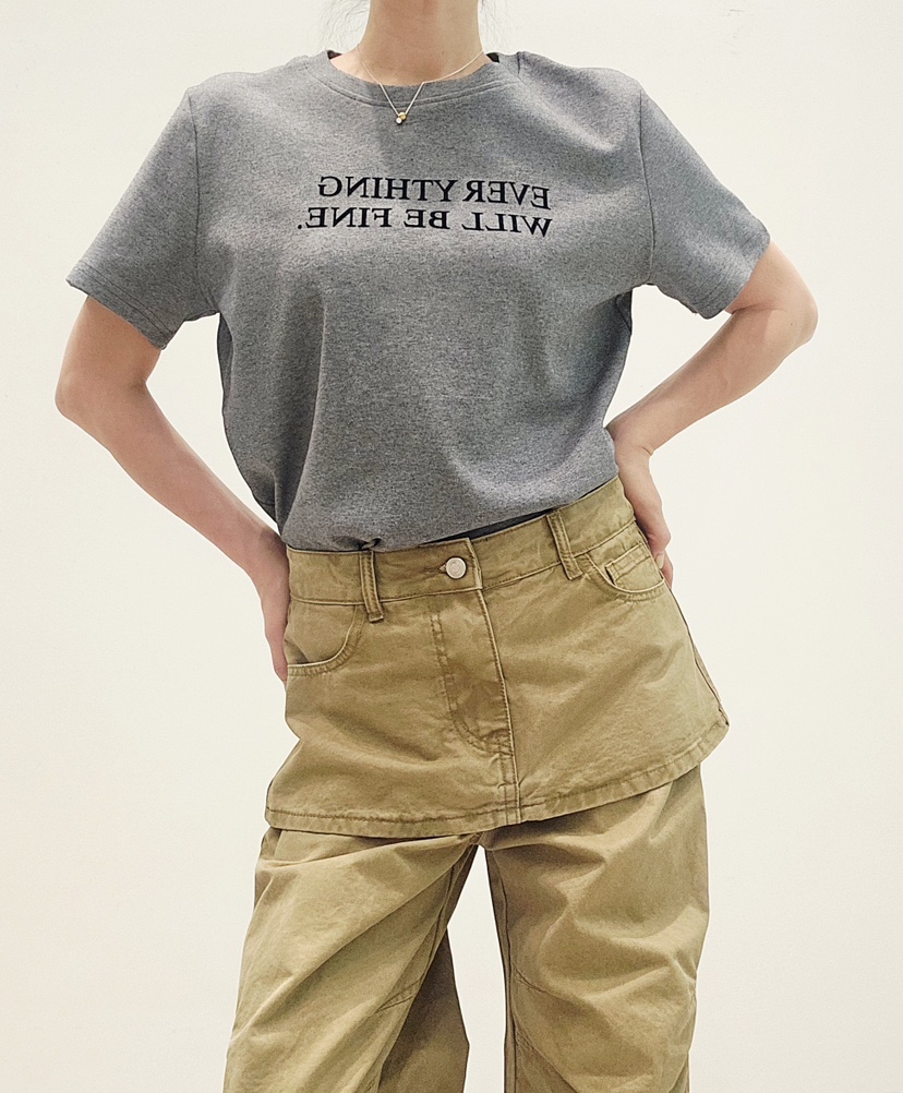 NEOUL東大門直郵女裝新款熱賣人氣職業真品時尚休閑26春夏T恤NEOUL/ahin雙領標簽T恤