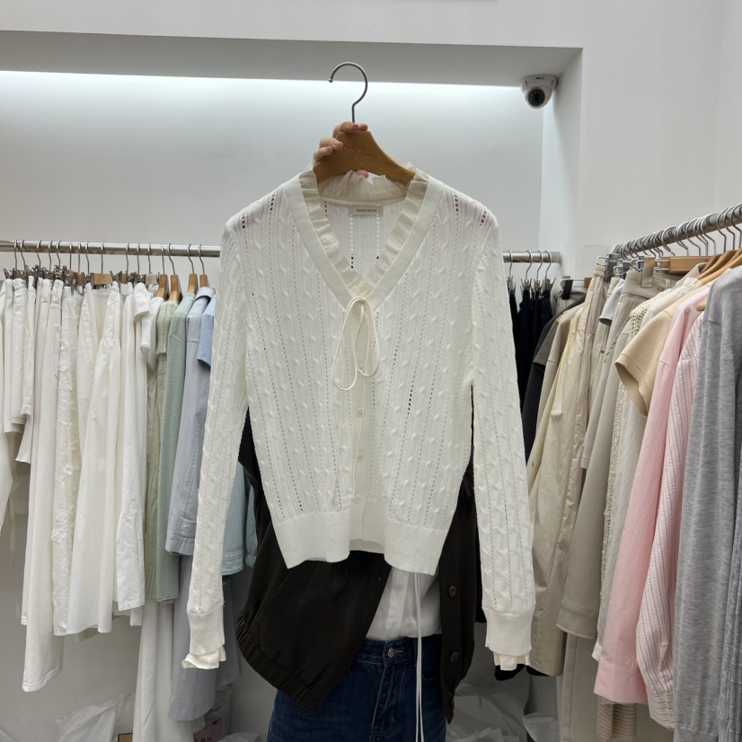 DRESS ROOM東大門實拍女裝新品26春夏推薦人氣針織衫蕾絲DRESS ROOM針織衫圖色1